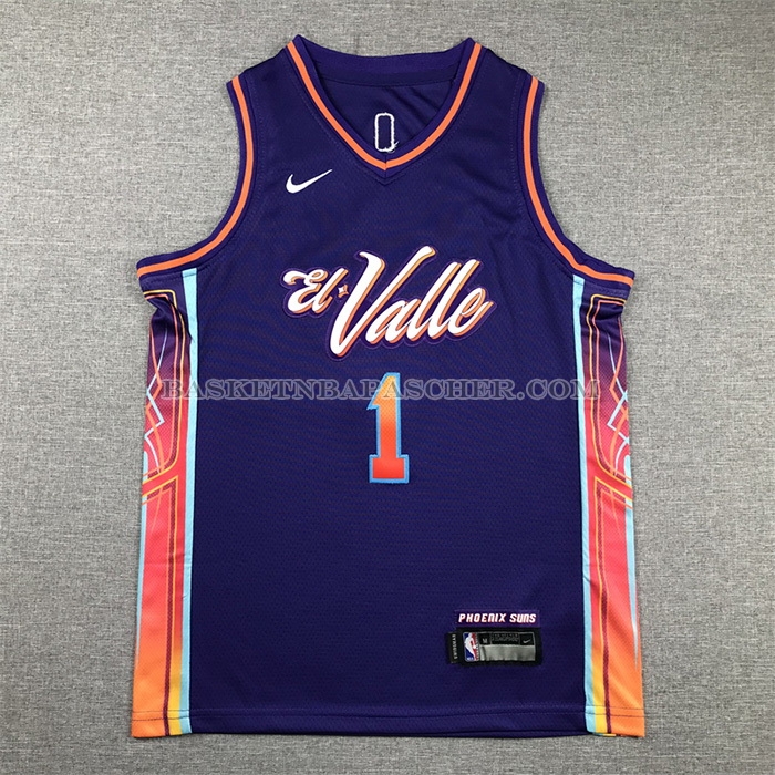 Maillot Enfant Phoenix Suns Devin Booker NO 1 Ville 2023-24 Volet